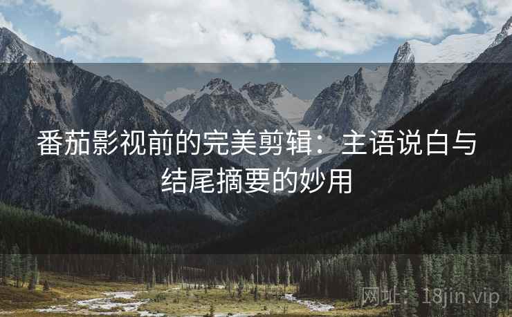 番茄影视前的完美剪辑：主语说白与结尾摘要的妙用