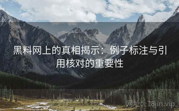 黑料网上的真相揭示：例子标注与引用核对的重要性