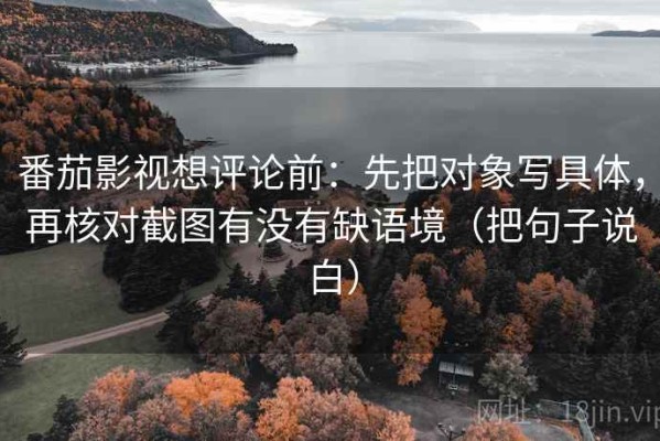 番茄影视想评论前：先把对象写具体，再核对截图有没有缺语境（把句子说白）
