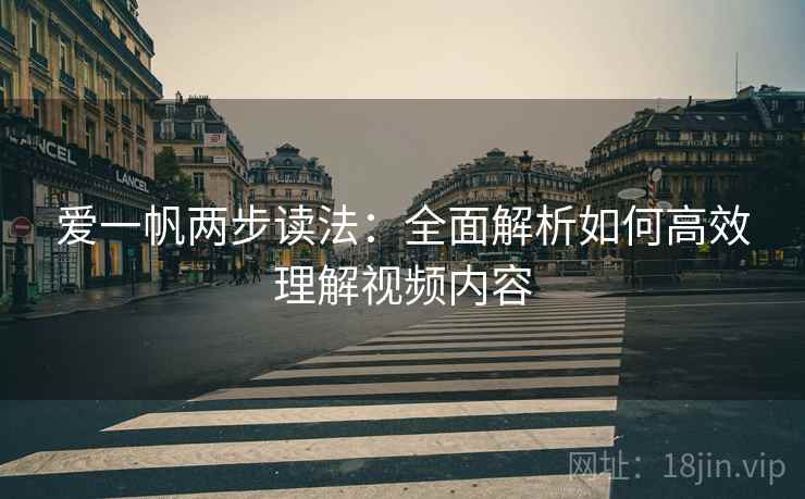 爱一帆两步读法：全面解析如何高效理解视频内容
